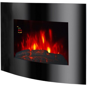 EL Fuego Aarau Oval fekete elektromos fali kandalló láng effektussal. Elektromos kandalló a meghitt melegért.