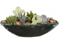 Pozsgásnövény-válogatás üvegcserépben cserépátmérő kb. 30 cm Pozsgásnövény-válogatás üvegcserépben cserépátmérő kb. 30 cm