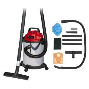 Einhell TC-VC 1815 S nedves-száraz porszívó tartozékokkal, 15 l rozsdamentes acél tartály.
