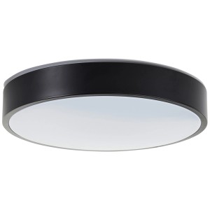 Okos LED mennyezeti lámpa Vadin, fekete/fehér, Ø 33cm, távirányítóval és állítható fényszínnel.