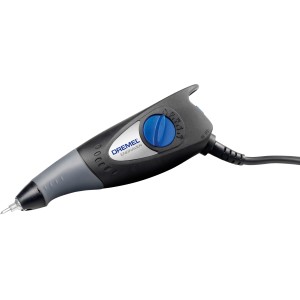 Dremel 290-3 Gravírozó Hobby Edition, egy miniatűr szerszám változtatható lökethosszal és cserélhető keményfém heggyel.
