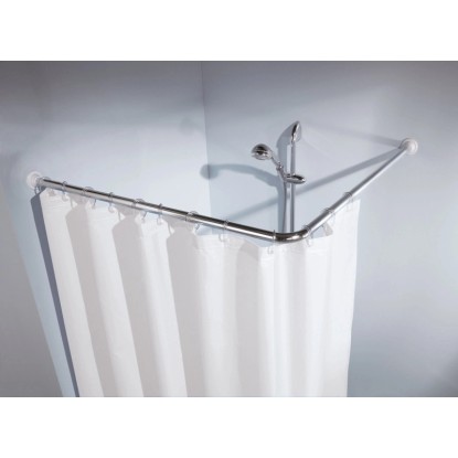 Kleine Wolke L alakú zuhanyfüggönyrúd króm 90 cm x 90 cm