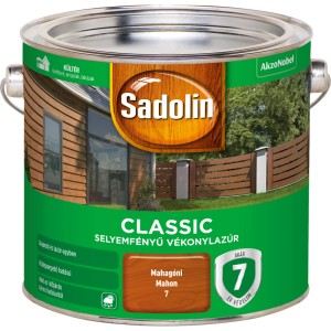 Sadolin Classic időjárásálló festék, mahagóni, selyemfényű kültéri használatra.