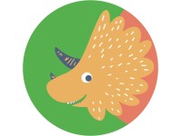 Komar nemszőtt fotótapéta Dot Little Dino Trice öntapadó átmérő 125 cm