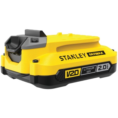 Stanley Fatmax V20 18V/2Ah akkumulátor elektromos szerszámokhoz, sárga/fekete.