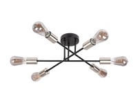 Rábalux Branwen beltéri mennyezeti lámpa matt fekete E27 6xMAX25W IP20