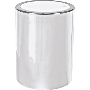 Hófehér Kleine Wolke Clap kozmetikai kuka, 5 l, lengőfedéllel és króm szegéllyel.