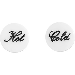 Indexpont készlet Brava csaptelephez: műanyag, "Hot" és "Cold" jelöléssel.