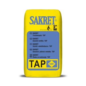 SAKRET TAP száraz vakolat zsák, sárga. Vakolat felújításhoz és átalakításhoz.