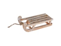 Dekor-szánkó LED-del 30 cm x 14 cm x 11 cm natúr