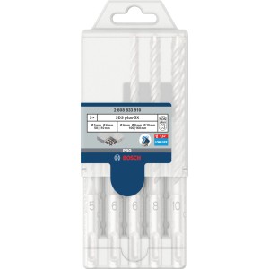 Bosch Hammer Drill Bit Set Pro SDS Plus-5X, 5 darabos, különböző méretek betonmunkákhoz.