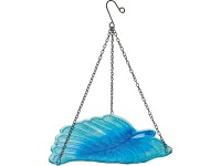 Madáritató függő üveg levél zöld 30 cm átmérő Madáritató függő üveg levél zöld 30 cm átmérő