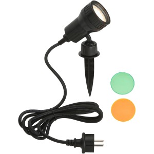 Briloner LED kerti spotlámpa Terra földszúróval, színszűrőkkel és kábellel. Ideális kerti világításhoz.