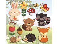 Öntapadós 3D dekoráció erdei állatos 30 cm x 30 cm