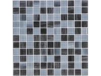 Üvegmozaik fekete-szürke fényes 30 x 30 cm Üvegmozaik fekete-szürke fényes 30 x 30 cm