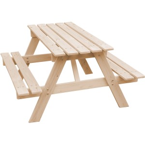 Timbela M018-1 nagy méretű fa gyermek piknikasztal szett a kertbe.