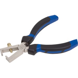 LUX Classic 160 mm-es kábelcsupaszító fogó kék-fekete, kétkomponensű markolattal.