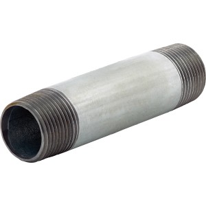 Horganyzott temperöntvény menetes cső, 26,4 mm (Rp 3/4) x 100 mm, vízvezeték szereléshez.