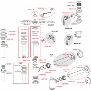 Alca Mosdószifon DN32 csatlakozóval, 5/4" hollandi anyával A430P