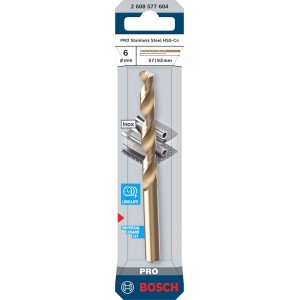 Bosch Pro Stainless Steel spirálfúró, 6 mm, rozsdamentes acélhoz. Bronz színű fémfúró.