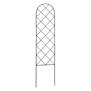Fekete színű, 80 cm magas, dekoratív hálós mintázatú támaszték kúszónövényekhez.