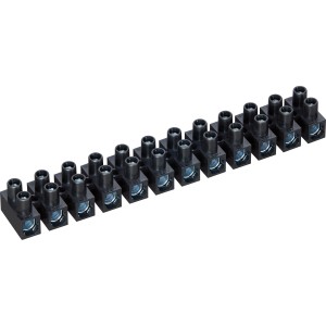 Fekete 12 pólusú sorkapocs (Ø 1,5-16 mm) kábelek összekötéséhez.