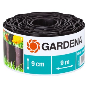 Gardena műanyag szegély, 9 cm magas, 9 m hosszú, ágyásszegélyezéshez.