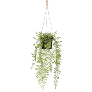 Függő mű Adiantum növény cserépben, 47 cm, zöld páfránylevelek, élethű dekoráció.