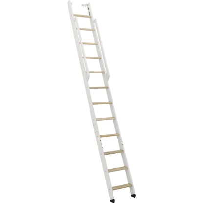 Minka Strong helytakarékos lépcső, fehér lucfenyő, 12 fok. Helytakarékos beltéri lépcső.
