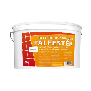 Vödör fehér beltéri falfesték, alkalmas falakra és mennyezetekre.