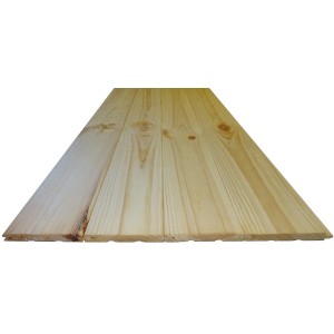 Kezeletlen, fózolt B-osztályú borovi fenyő profil, 11x96x3000 mm, fal- és mennyezetburkoláshoz.