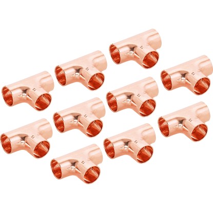 Forrasztható T-idom 15 mm réz 10 darab