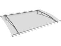 Félnyereg előtető L rozsdamentes acél/átlátszó 17 cm x 150 cm x 95 cm Félnyereg előtető L rozsdamentes acél/átlátszó 17 cm x 150 cm x 95 cm