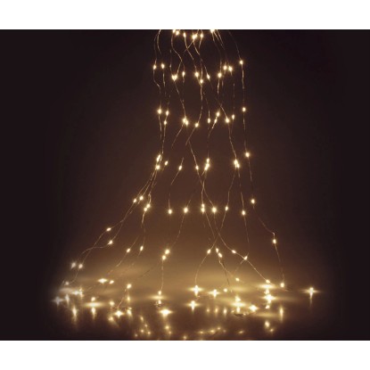 Kaskade ezüst vezetékes fényfüzér 80 db melegfehér LED-del