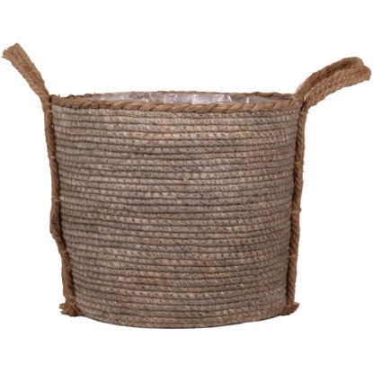 Füles kosár kenderből  29 cm x 23 cm sötétbarna