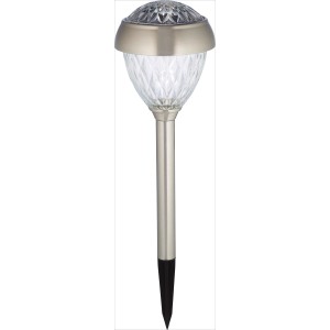 Rozsdamentes acél LED szolár lándzsa Marlengo, 49 cm magas, kültéri használatra.