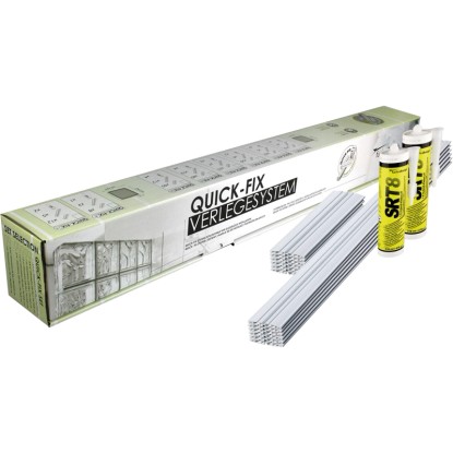 Quick-Fix lerakórendszer 10 üvegtéglához 19 cm x 19 cm x 10 cm