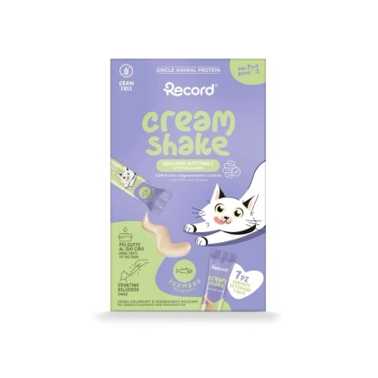 Record Cream Shake Funkcionális jutalomfalat macskáknak makrélás 7x12 g