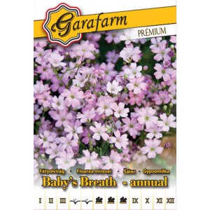Gipszvirág (Baby's Breath) vetőmag csomag, finom rózsaszín virágokkal.