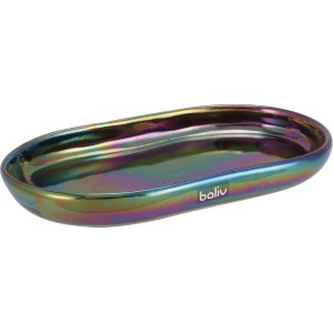 Ováls baliv Dark Wonder tálca flip-flop hatással, 20x11 cm, fürdőszobai tároláshoz.