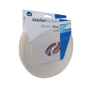 Redőnyheveder, pamut, 23mm x 10m, csomagolásban tekercselve.
