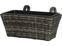 Balkonláda polirattan antracit-szürke 40 cm x 28 cm x 22 cm