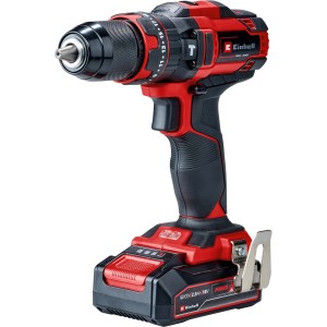 Einhell TE-CD 18/44 akkus ütvefúró-csavarozó akkumulátorral és töltővel, piros/fekete.