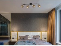 Globo Indiana mennyez. lámpa 4 izzós fek.-arany füstsz. 70 cm x 31,5 cm x 18 cm