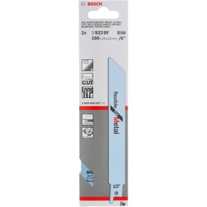 Bosch Pro S 922 BF szablyafűrészlap, 2 darabos, flexibilis fémhez.