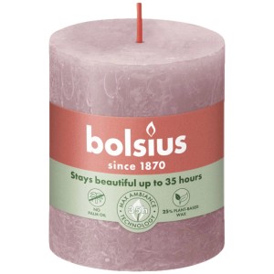 Bolsius Rustik gyertya Shine, 80/68 mm, kőrisfa rózsa színű. Oszlopos gyertya a hangulatos légkörért.