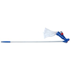 Medencetisztító teleszkópos rúddal és gyűjtőzsákkal a medencék tisztításához.