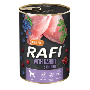 RAFI kutya pástétom nyúl, vörös- és kék áfonyával konzerv 400 g