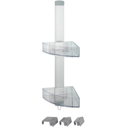 Wenko Premium sarok zuhanypolc matt ezüst