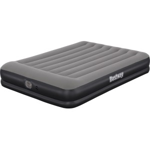 Bestway Tritech Queen szürke felfújható matrac, 203x152x36 cm, USB pumpával kempingezéshez és otthonra.